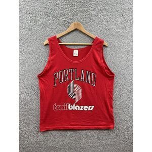 Jostens Vintage Red Portland Trailblazers Made In USA Tank Top Size Large